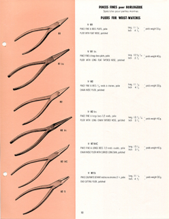 Catalogue L.H.T. 4. [catalogue de production p. 13 : pinces fines pour horlogerie], [3e quart 20e siècle]. © Région Bourgogne-Franche-Comté, Inventaire du patrimoine