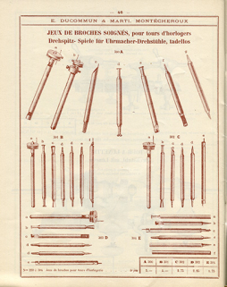 Tarif-album [...] E. Ducommun & Marti successeurs [catalogue de production, p. 46 : broches pour tour d'horloger], [années 1920-1930]. © Région Bourgogne-Franche-Comté, Inventaire du patrimoine