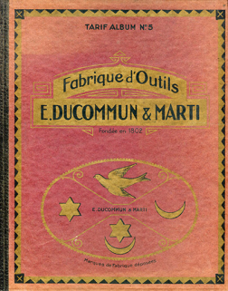 Tarif album n° 5. Fabrique d'outils E. Ducommun & Marti [catalogue de production : 1ère de couverture], [milieu 20e siècle]. © Région Bourgogne-Franche-Comté, Inventaire du patrimoine