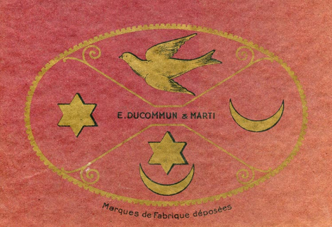 Tarif album n° 5. Fabrique d'outils E. Ducommun & Marti [catalogue de production, 1ère de couverture : détail des marques], [milieu 20e siècle]. © Région Bourgogne-Franche-Comté, Inventaire du patrimoine