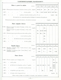 Tarif album n° 5. Fabrique d'outils E. Ducommun & Marti [catalogue de production, p. 37 : tarif de pinces et tenailles], [milieu 20e siècle]. © Région Bourgogne-Franche-Comté, Inventaire du patrimoine