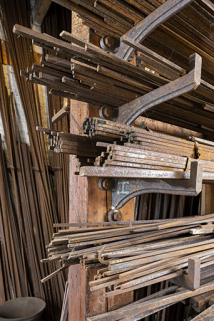Entrepôt industriel : barres de fer en stock. © Région Bourgogne-Franche-Comté, Inventaire du patrimoine