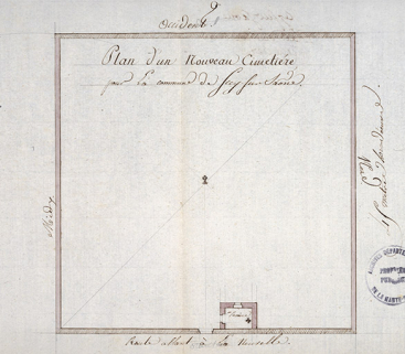 [Pambet, Marc]. Plan d'un nouveau cimetière pour la commune de Scey-sur-Saône. [vers 1808]. © Région Bourgogne-Franche-Comté, Inventaire du patrimoine