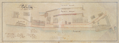 Plan de la rive droite du port de Gray. © Région Bourgogne-Franche-Comté, Inventaire du patrimoine