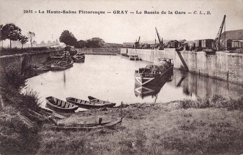 Le bassin de la gare, carte postale. © Région Bourgogne-Franche-Comté, Inventaire du patrimoine