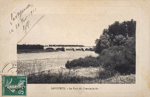 SAVOYEUX - Le Pont du Chemin de fer, carte postale. © Région Bourgogne-Franche-Comté, Inventaire du patrimoine