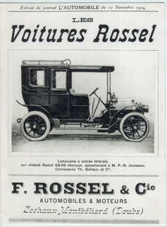Les voitures Rossel ["limousine à entrée latérale"], [1904]. © Région Bourgogne-Franche-Comté, Inventaire du patrimoine