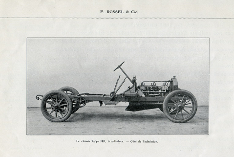 Le châssis [Rossel] 30/40 HP, 6 cylindres, [1906-1907]. © Région Bourgogne-Franche-Comté, Inventaire du patrimoine