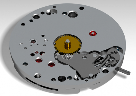 Montre de gousset mécanique : mouvement côté cadran. © Région Bourgogne-Franche-Comté, Inventaire du patrimoine