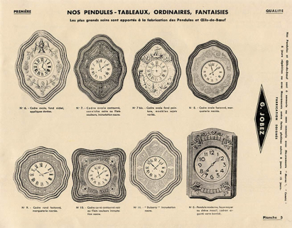 Manufacture d'horlogerie en tous genres [...] G. Jobez succ[esseu]r à Morez (Jura) France [catalogue de production, pl. 3], 1931. © Région Bourgogne-Franche-Comté, Inventaire du patrimoine