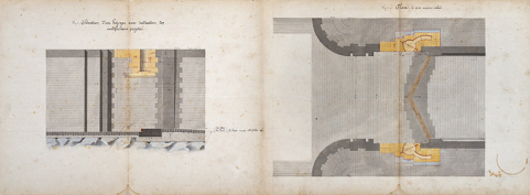 Construction du barrage mobile et de la seconde porte de garde de St-Albin - Porte de garde amont (1876). © Région Bourgogne-Franche-Comté, Inventaire du patrimoine Construction du barrage mobile et de la seconde porte de garde de St-Albin - Porte de garde amont (1876). © Région Bourgogne-Franche-Comté, Inventaire du patrimoine