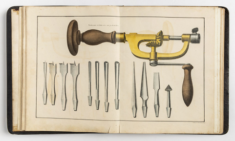 Vilebrequin en laiton avec son jeu de mèches [planche de catalogue], 1835. © Région Bourgogne-Franche-Comté, Inventaire du patrimoine