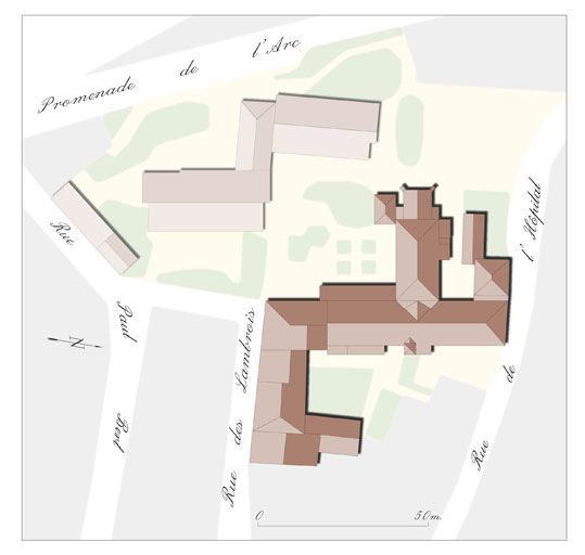Plan-masse. © Région Bourgogne-Franche-Comté, Inventaire du patrimoine