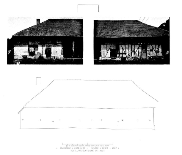 élévation aux traits et photos redressées métriques © Région Bourgogne-Franche-Comté, Inventaire du patrimoine