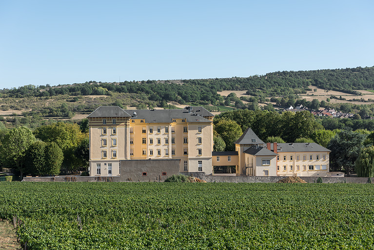 Situation du bâtiment des bains par rapport à l'hôtel, vue depuis le nord. © Région Bourgogne-Franche-Comté, Inventaire du patrimoine Situation du bâtiment des bains par rapport à l'hôtel, vue depuis le nord. © Région Bourgogne-Franche-Comté, Inventaire du patrimoine