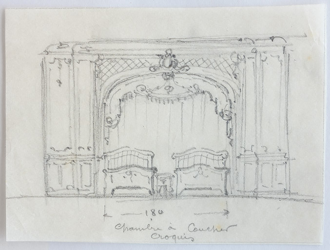 Projet d'alcôve pour la grande chambre. © Région Bourgogne-Franche-Comté, Inventaire du patrimoine