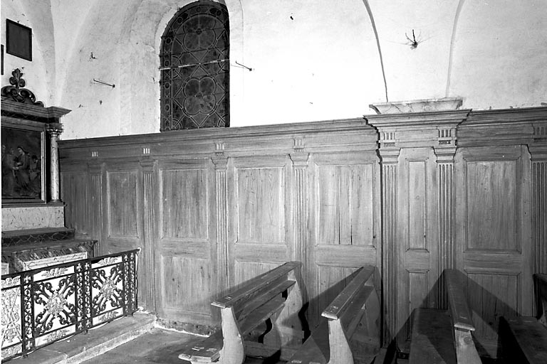 Vue des boiseries de la nef et du choeur. © Région Bourgogne-Franche-Comté, Inventaire du patrimoine Vue des boiseries de la nef et du choeur. © Région Bourgogne-Franche-Comté, Inventaire du patrimoine