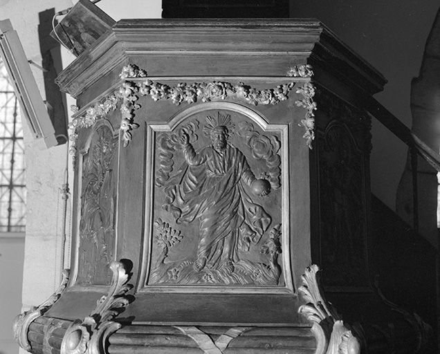 Détail, panneau : le Christ. © Région Bourgogne-Franche-Comté, Inventaire du patrimoine