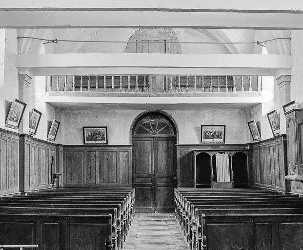 Intérieur : nef vue du choeur. © Région Bourgogne-Franche-Comté, Inventaire du patrimoine