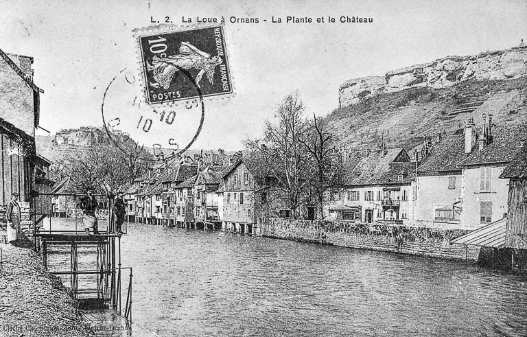 La Loue à Ornans - La Plante et le Château, 1910. © Région Bourgogne-Franche-Comté, Inventaire du patrimoine