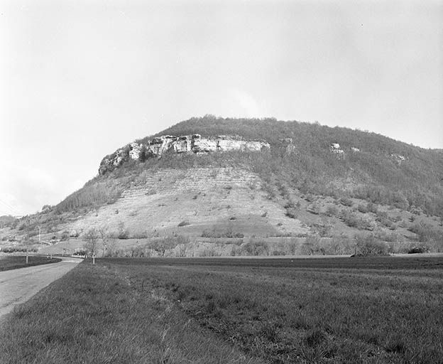 Falaise (le bois de Gougnot) au bord de la D 67 entre Ornans et Montgesoye. © Région Bourgogne-Franche-Comté, Inventaire du patrimoine