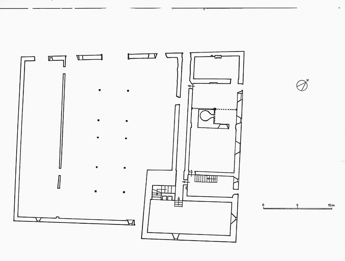 Plan au sol  par Gilbert Poinsot, 1975. © Région Bourgogne-Franche-Comté, Inventaire du patrimoine