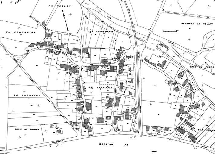 Cadastre : 1956, section AE. © Région Bourgogne-Franche-Comté, Inventaire du patrimoine