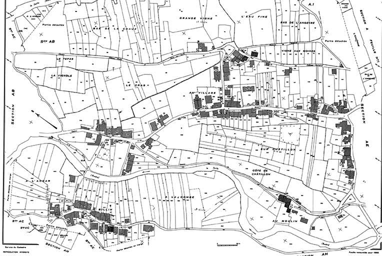 Cadastre : 1965, section AD. © Région Bourgogne-Franche-Comté, Inventaire du patrimoine