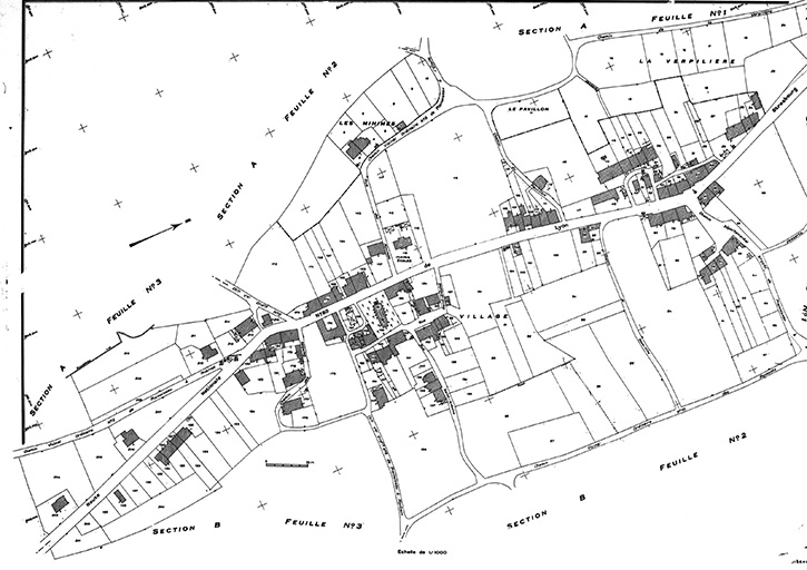 Cadastre : 1958, section AB. © Région Bourgogne-Franche-Comté, Inventaire du patrimoine