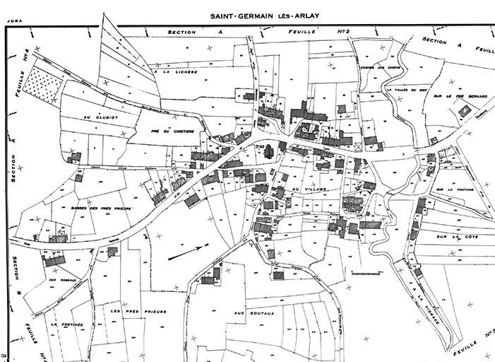 Cadastre : 1957, section AB. © Région Bourgogne-Franche-Comté, Inventaire du patrimoine