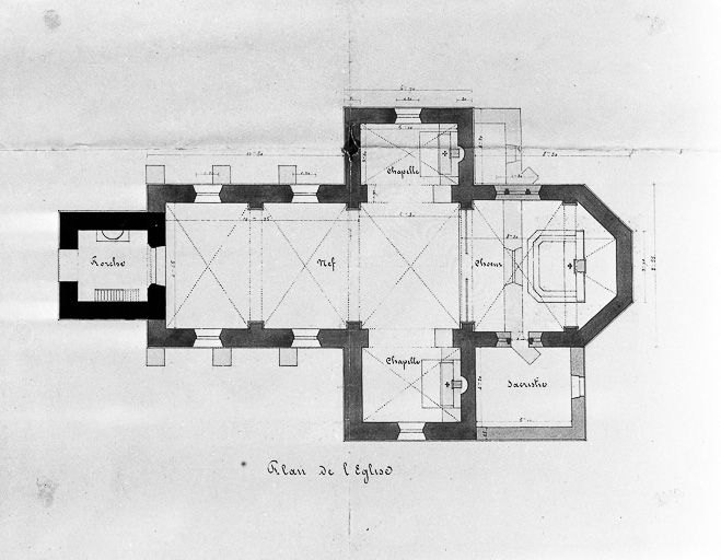 Plan de l'église. © Région Bourgogne-Franche-Comté, Inventaire du patrimoine