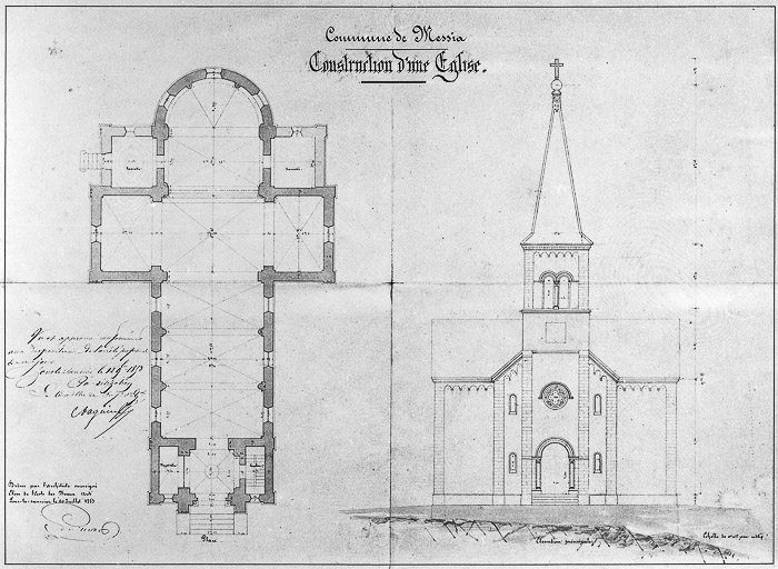 Plan, élévation principale. © Région Bourgogne-Franche-Comté, Inventaire du patrimoine