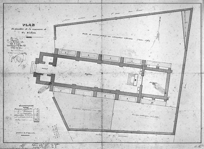 Plan du cimetière de la commune de Saint-Didier. © Région Bourgogne-Franche-Comté, Inventaire du patrimoine