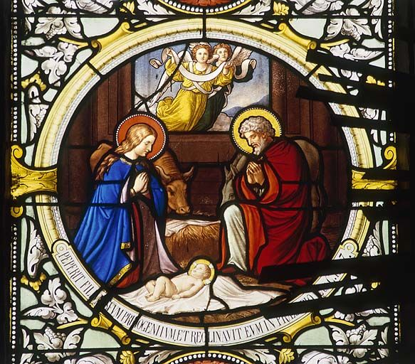 Baie 25 : la Nativité. © Région Bourgogne-Franche-Comté, Inventaire du patrimoine