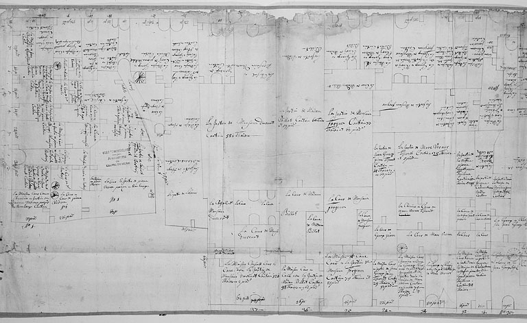 Plan parcellaire de 1715-1718. Feuille 17 (A). © Région Bourgogne-Franche-Comté, Inventaire du patrimoine Plan parcellaire de 1715-1718. Feuille 17 (A). © Région Bourgogne-Franche-Comté, Inventaire du patrimoine