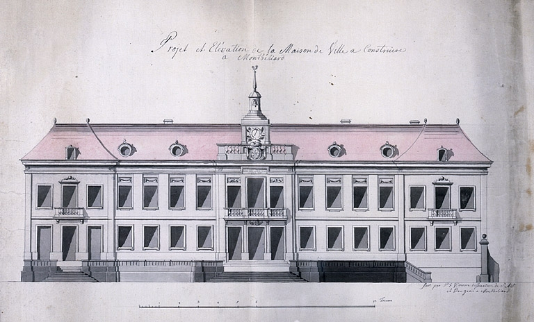 Projet et élévation de la Maison de Ville [...], 1775. © Région Bourgogne-Franche-Comté, Inventaire du patrimoine