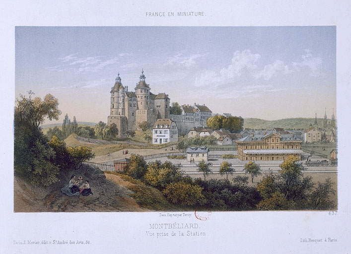 Montbéliard. Vue prise de la station, 2e moitié 19e siècle. © Région Bourgogne-Franche-Comté, Inventaire du patrimoine