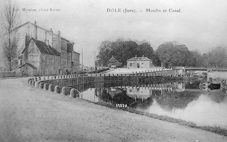 Dole (Jura). - Moulin et Canal. © Région Bourgogne-Franche-Comté, Inventaire du patrimoine Dole (Jura). - Moulin et Canal. © Région Bourgogne-Franche-Comté, Inventaire du patrimoine
