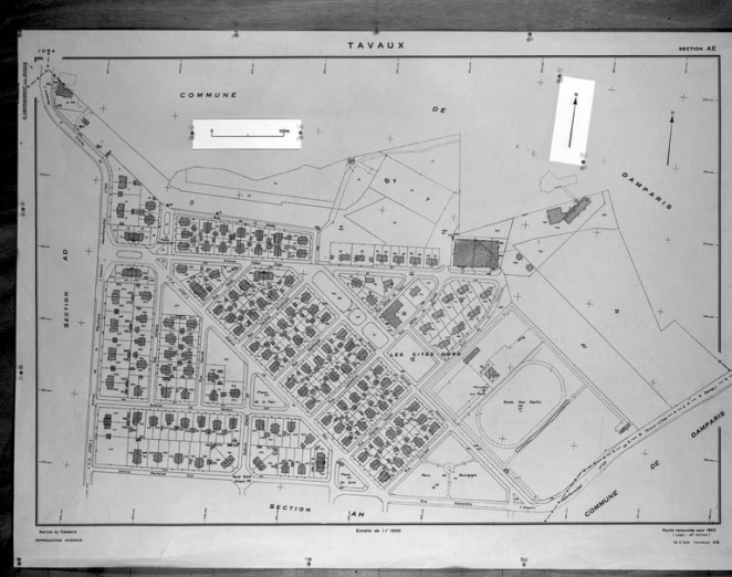 Plan-masse de la partie nord. Plan cadastral, 1980, section AE. © Région Bourgogne-Franche-Comté, Inventaire du patrimoine