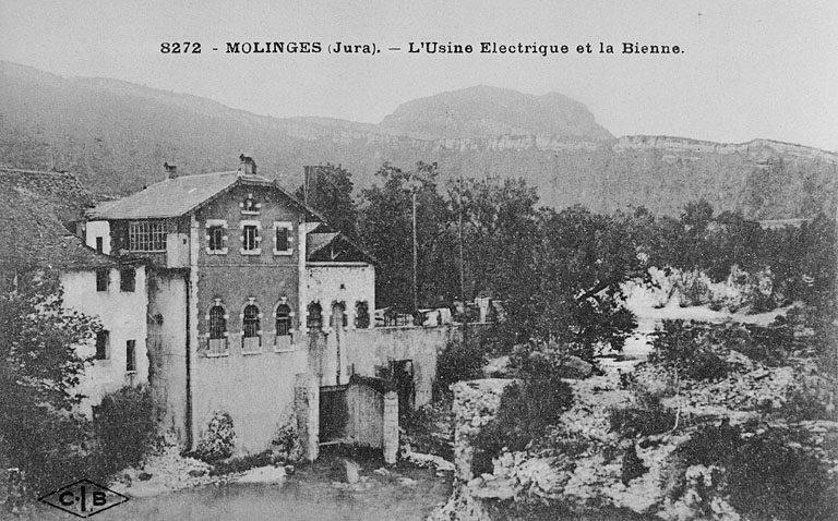 Molinges (Jura). - L'Usine Electrique et la Bienne. © Région Bourgogne-Franche-Comté, Inventaire du patrimoine