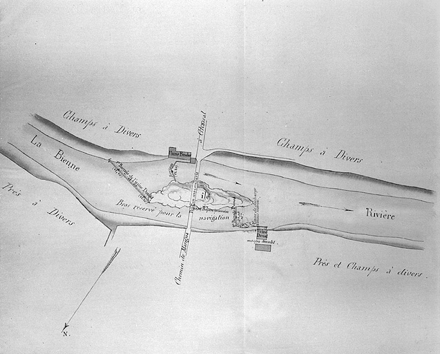 Révision du décret du 18 juin 1853 portant réglement d'eau de l'usine Dunod (Désiré) autrefois Jeantet (Alphonse). Plan. © Région Bourgogne-Franche-Comté, Inventaire du patrimoine Révision du décret du 18 juin 1853 portant réglement d'eau de l'usine Dunod (Désiré) autrefois Jeantet (Alphonse). Plan. © Région Bourgogne-Franche-Comté, Inventaire du patrimoine