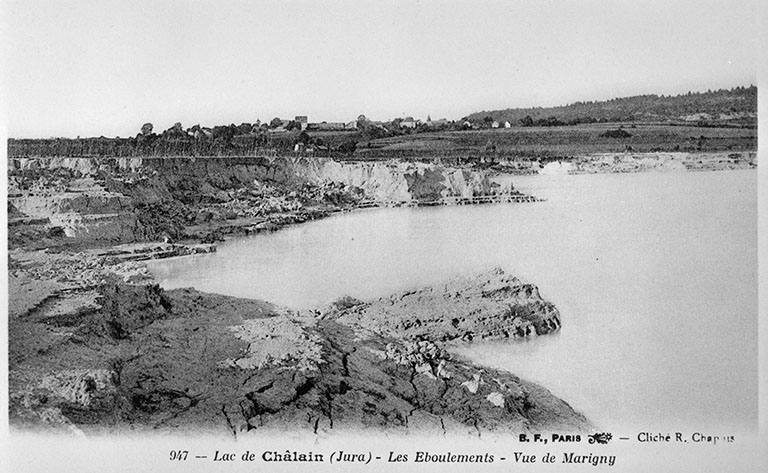Lac de Châlain (Jura) - Les Eboulements - Vue de Marigny. © Région Bourgogne-Franche-Comté, Inventaire du patrimoine
