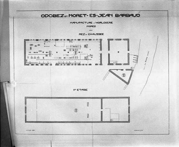 Odobet et Moret-és-Jean-Barbaud. Manufacture d'horlogerie. Morez. Rez de chaussée [et] 1er étage. © Région Bourgogne-Franche-Comté, Inventaire du patrimoine