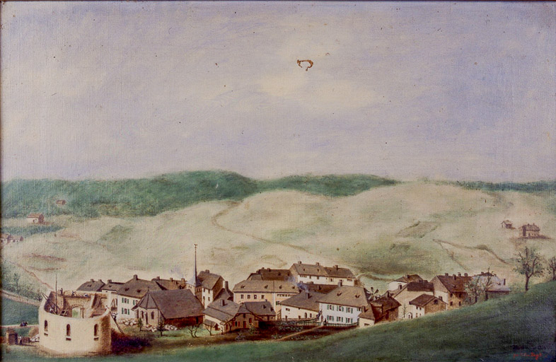 Morbier en 1835, l'église en construction. © Région Bourgogne-Franche-Comté, Inventaire du patrimoine Morbier en 1835, l'église en construction. © Région Bourgogne-Franche-Comté, Inventaire du patrimoine