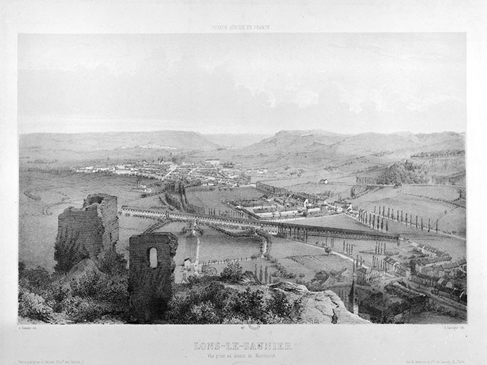 Lons-le-Saunier. Vue prise au dessus de Montmorot. © Région Bourgogne-Franche-Comté, Inventaire du patrimoine Lons-le-Saunier. Vue prise au dessus de Montmorot. © Région Bourgogne-Franche-Comté, Inventaire du patrimoine