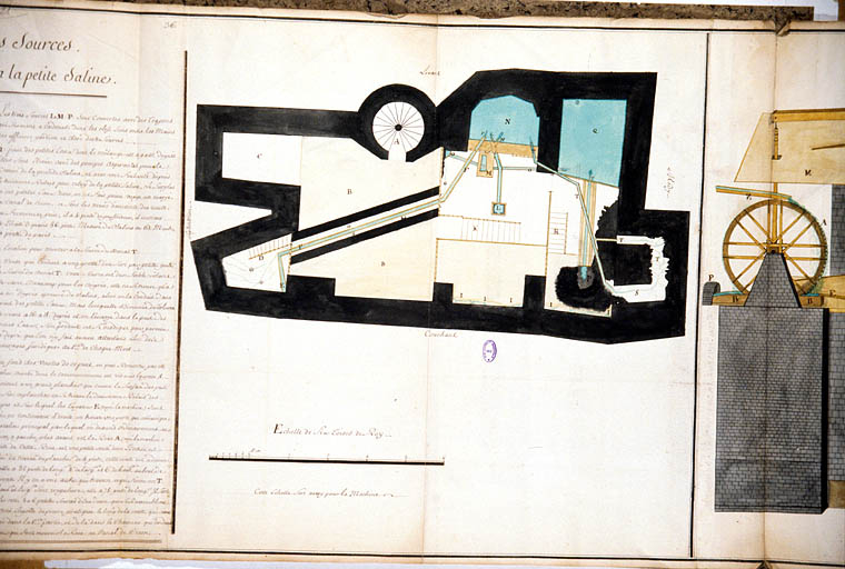 Plan des Sources du puit a Muïre, a la petite Saline. © Région Bourgogne-Franche-Comté, Inventaire du patrimoine Plan des Sources du puit a Muïre, a la petite Saline. © Région Bourgogne-Franche-Comté, Inventaire du patrimoine