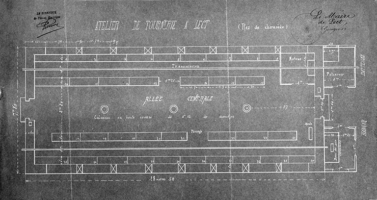 Atelier de tournerie à Lect. Rez-de-chaussée. © Région Bourgogne-Franche-Comté, Inventaire du patrimoine