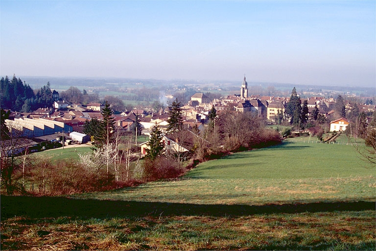 Vue d'ensemble de l'usine rue Lamartine et de la maison métallique rue de Peroset. © Région Bourgogne-Franche-Comté, Inventaire du patrimoine