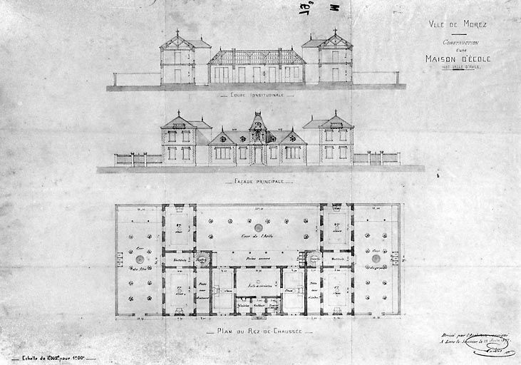 Ville de Morez. Construction d'une maison d'école avec salle d'asile, 1877. © Région Bourgogne-Franche-Comté, Inventaire du patrimoine Ville de Morez. Construction d'une maison d'école avec salle d'asile, 1877. © Région Bourgogne-Franche-Comté, Inventaire du patrimoine