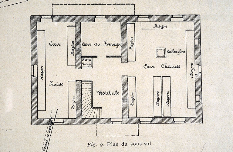 Plan du sous-sol. © Région Bourgogne-Franche-Comté, Inventaire du patrimoine